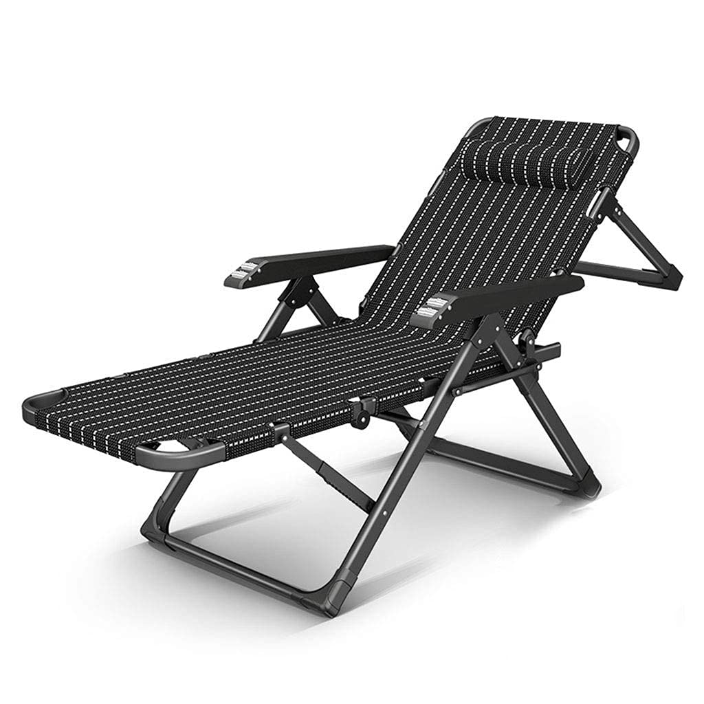Chaise longue de plage grand format pliable avec dossier inclinable