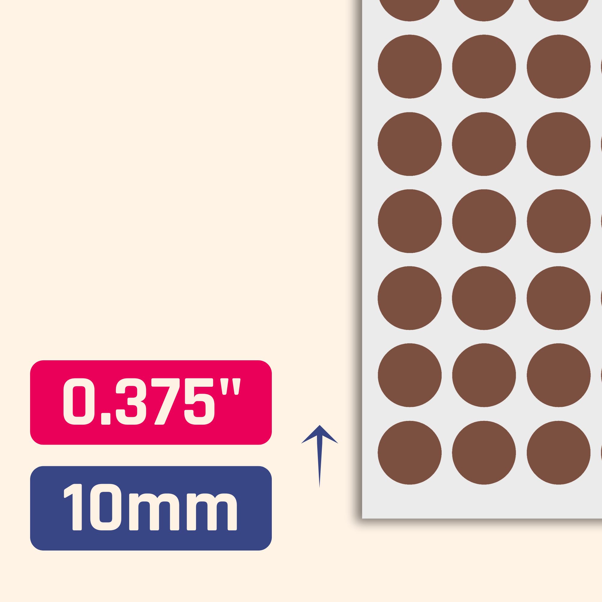150 Selbstklebende Etiketten – 10 Mm Dreieck, Hellbraun, Für Ordner, Bücher & Mehr