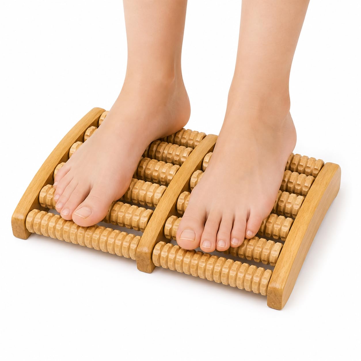 Wooden Foot Roller Massager 12 Wheel Acupressure Foot Massager for Pain Relief, Plantar Fasciitis, Deep Tissue Reflexology Roller, Improves Blood Circulation, Stress Relief for Feet & Legs-image-28