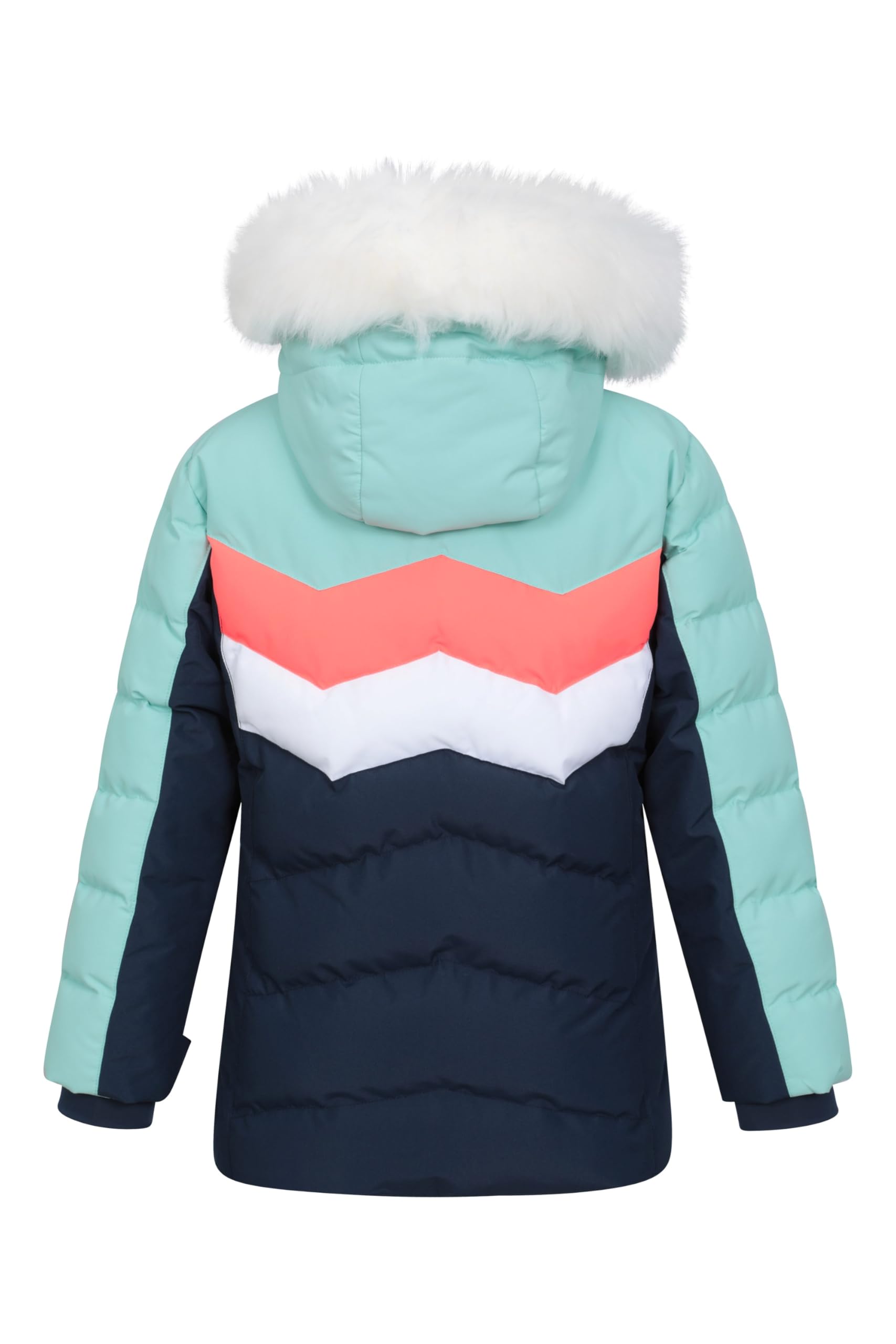 Mountain Warehouse Veste de Ski rembourrée Arctic pour Enfant - Résistante à l'eau, Jupe Pare-Neige intégrée, Isolation en Microfibre, Capuche détachable, Hiver