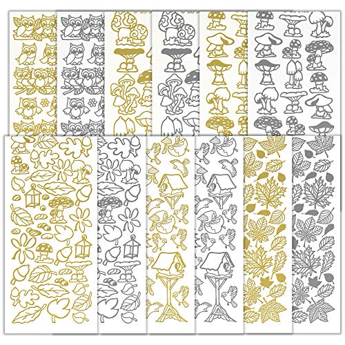 Lot de 12 feuilles autocollantes autocollantes de qualité supérieure pour pare-chocs - Motif automne - Multicolore - Taille unique Cover