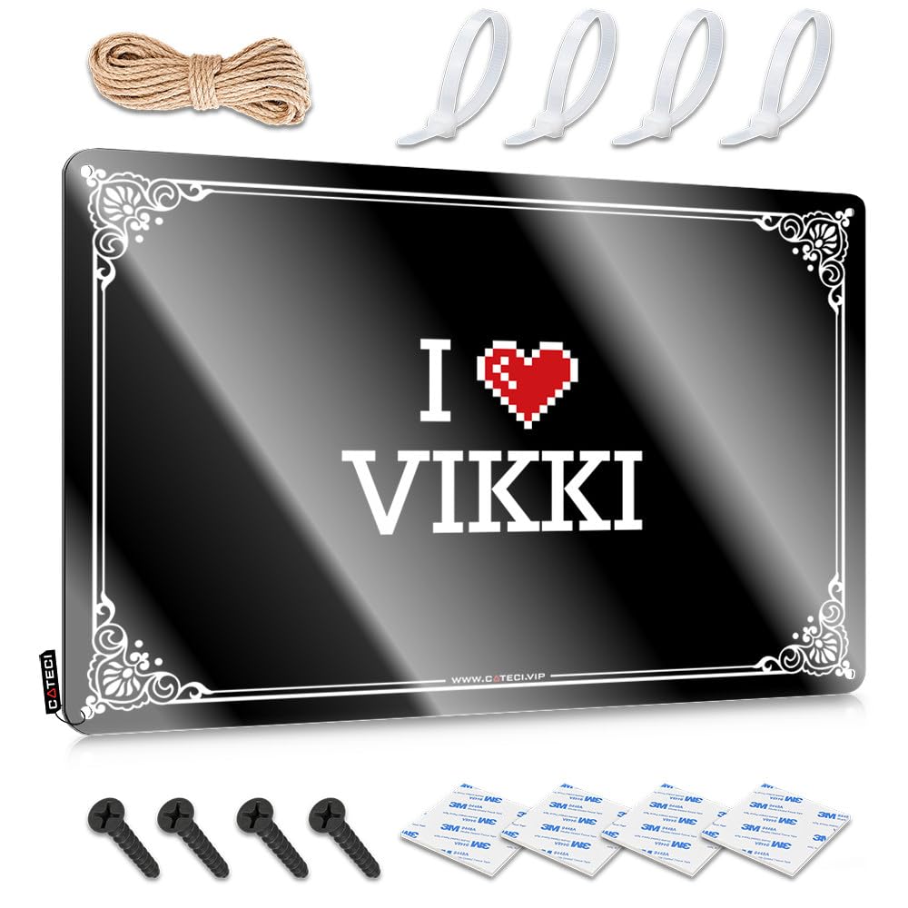 Fzfn Colour Music, Wall Art Yard Haves I Love Vikki | Rustic Fun Wall Art(30X40cm)