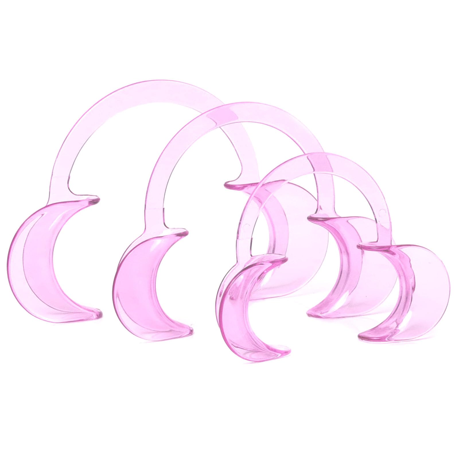 LA MIERE Dental Cheek Retractor C Shape Mouth Opener Size S,M,L, Pack of 3, Pink
