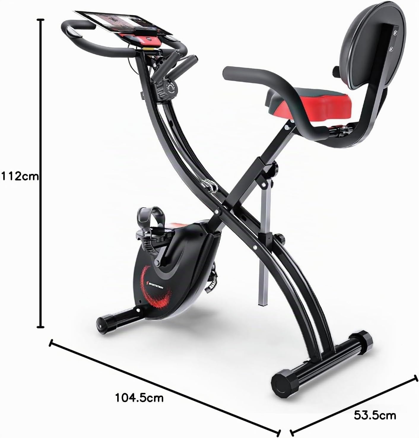 Sportstech Heimtrainer fahrrad Klappbar 3in1, [CurvedX] tiefer Einstieg, bis 150 KG, Ergometer, Hometrainer fahrrad, Ergometer Heimtrainer Senioren, Fitnessbikes, fitnessgeräte für zuhause, X150