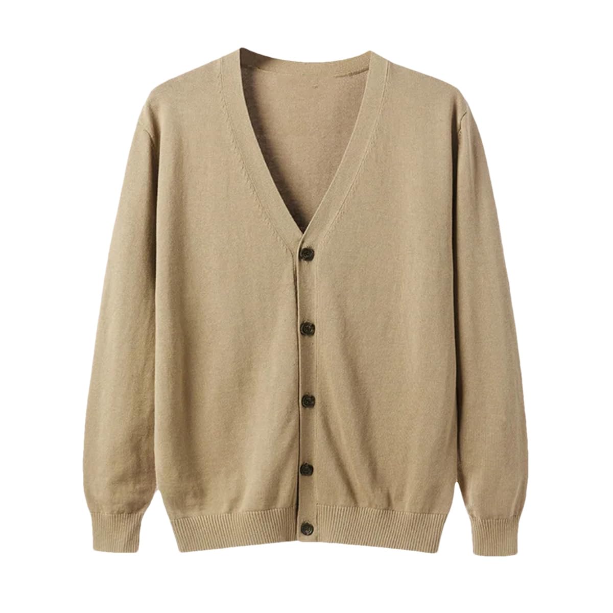 Dcvmvmn Cardigan da uomo in maglia di cotone primaverile Slim versione a maniche lunghe con scollo a V maglione casual cappotto
