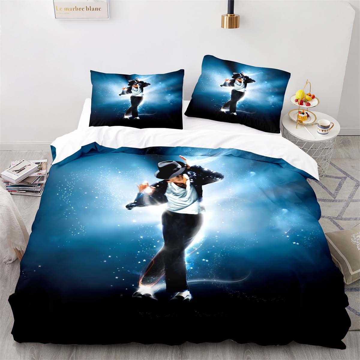 Enfunt-Home Duvet Cover Set Soft Lightweight Microfiber 3 Piece Bedding Set with 2 Pillowcase Kids Quilt Cover Closure Super King 260 x 220 cm
