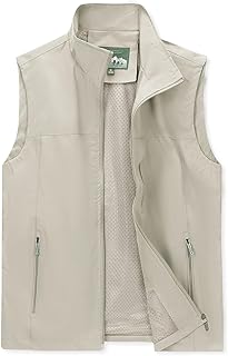 Men's Lightweight Vest Sleeveless Outdoor Work Jacket for Travel Hiking Running
