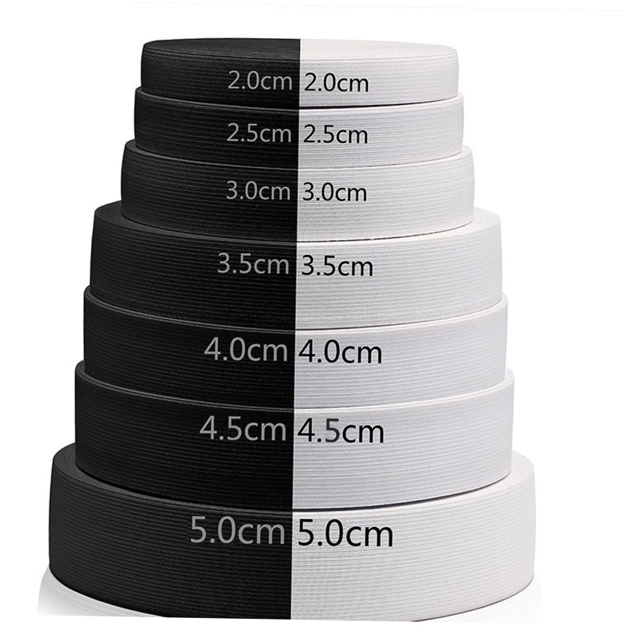 Płaska gumka do szycia Taśma paskowa o szerokości 3~60 mm, płaska taśma Dodatki krawieckie, tkaniny, krawiectwo(Black,4.5cmx5Metre)