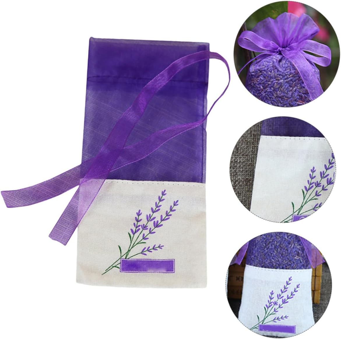 Lavender Sachet Bags Deep Purple 15pcs Muslin Fragrance Bags Portable Dried Lavender Buds for Closets Home Freshener