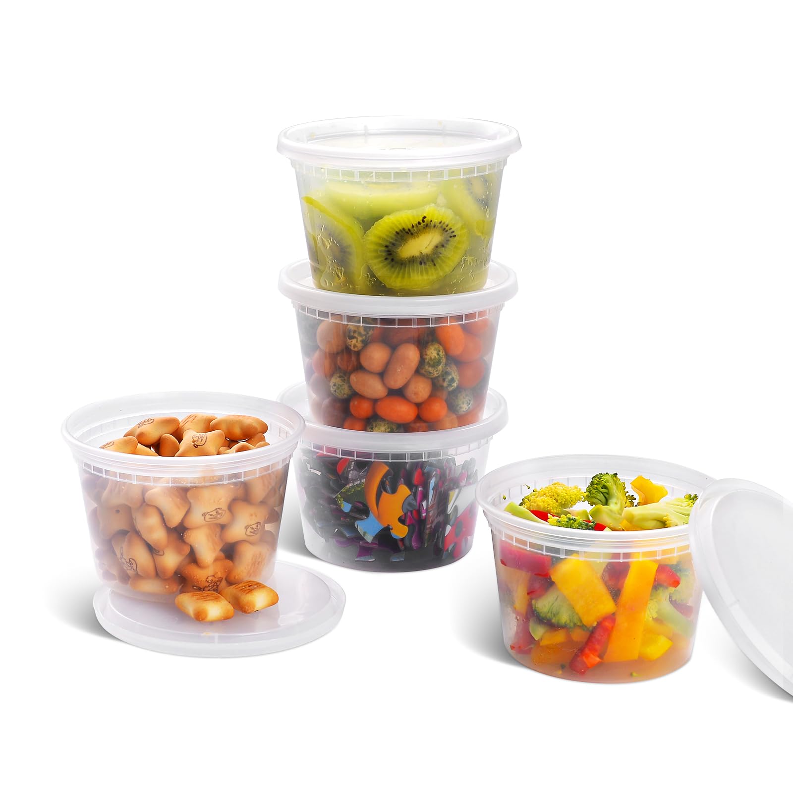 EDI Lot de 20 boîtes de conservation en plastique avec couvercles hermétiques de 226,8 g (20 ensembles) et 946,2 g (10 ensembles)