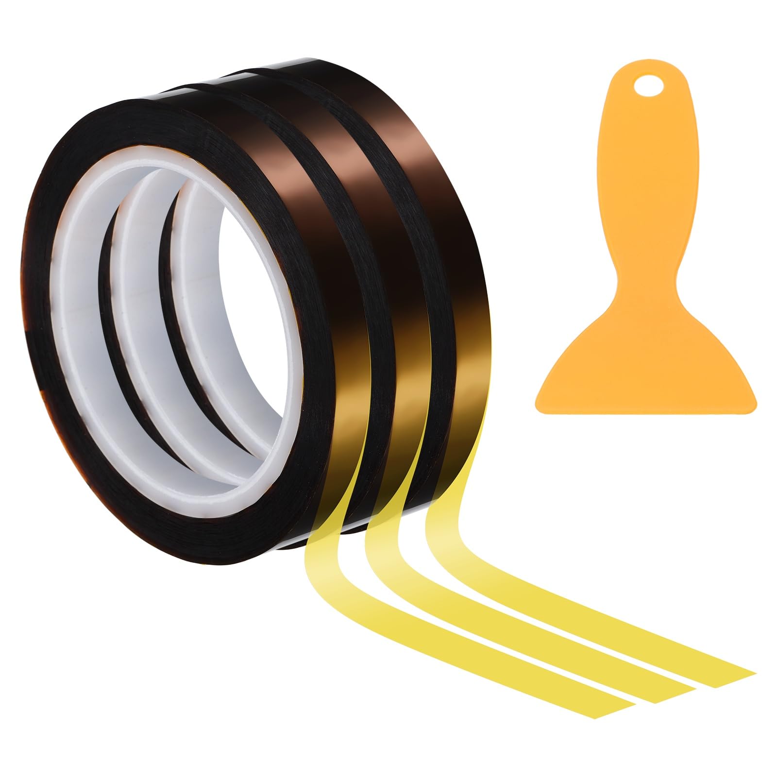 PATIKIL 10mm x 66m Whiteboard Tape,Thin Dry Erase Tape,Brown,3 Pack