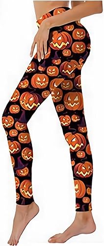 Leggings de Halloween para mujer, talla grande, pantalones de yoga suaves con estampado gráfico, mallas elásticas para entrenamiento, disfraces