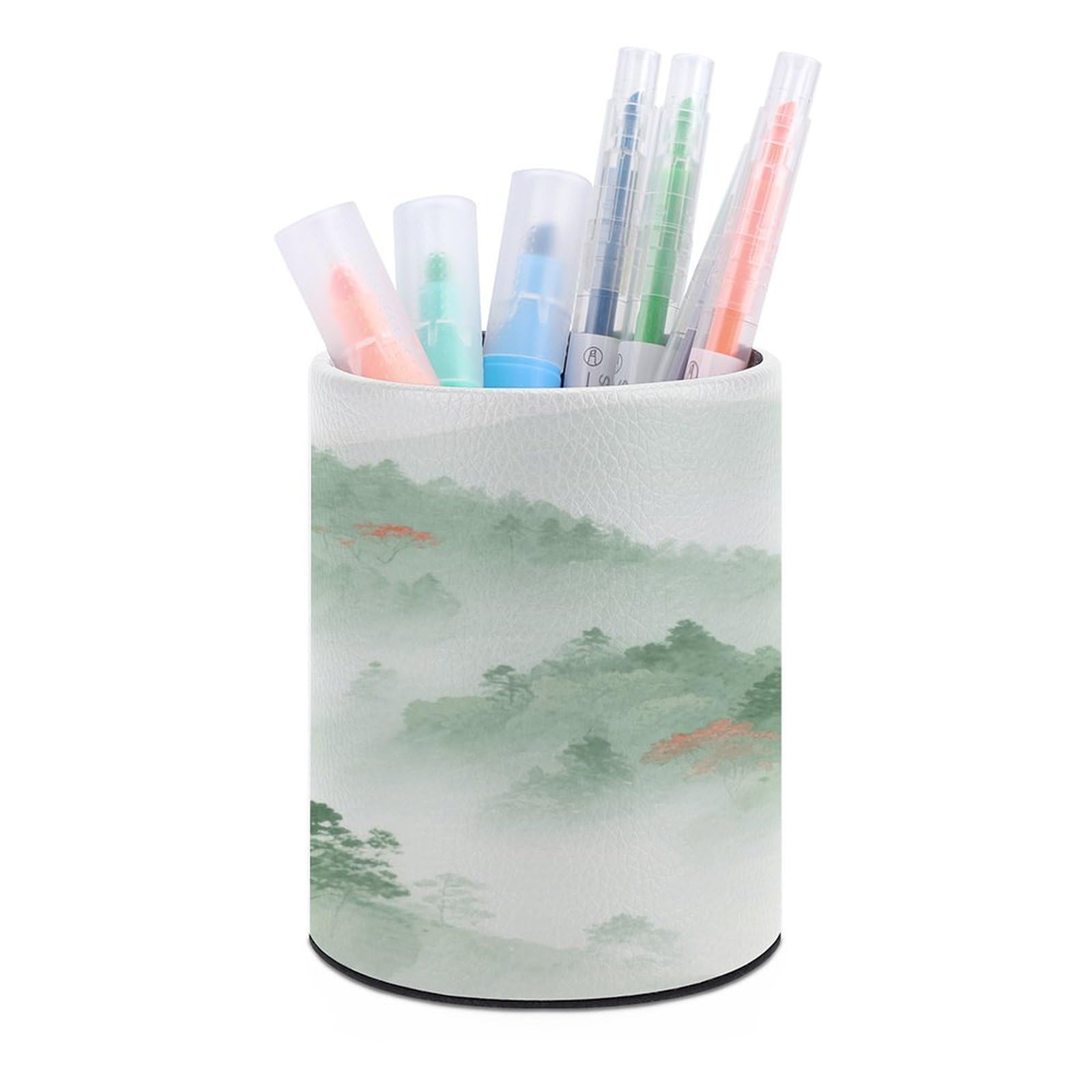 VstaDank Mountain Forest Pen Holder for Desk Makeup Brush Holders Stylish Pen Cup Cute Pencil Cup Round Pencil Holder Decor Brush Scissor Holders for Multifunctional Office Supplies