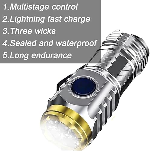 Miniatura 5 de OSFRIAGE Mini linterna de monstruo de tres ojos, mini linterna alemana de tres ojos, linterna súper potencia, linterna de bolsillo con clip,