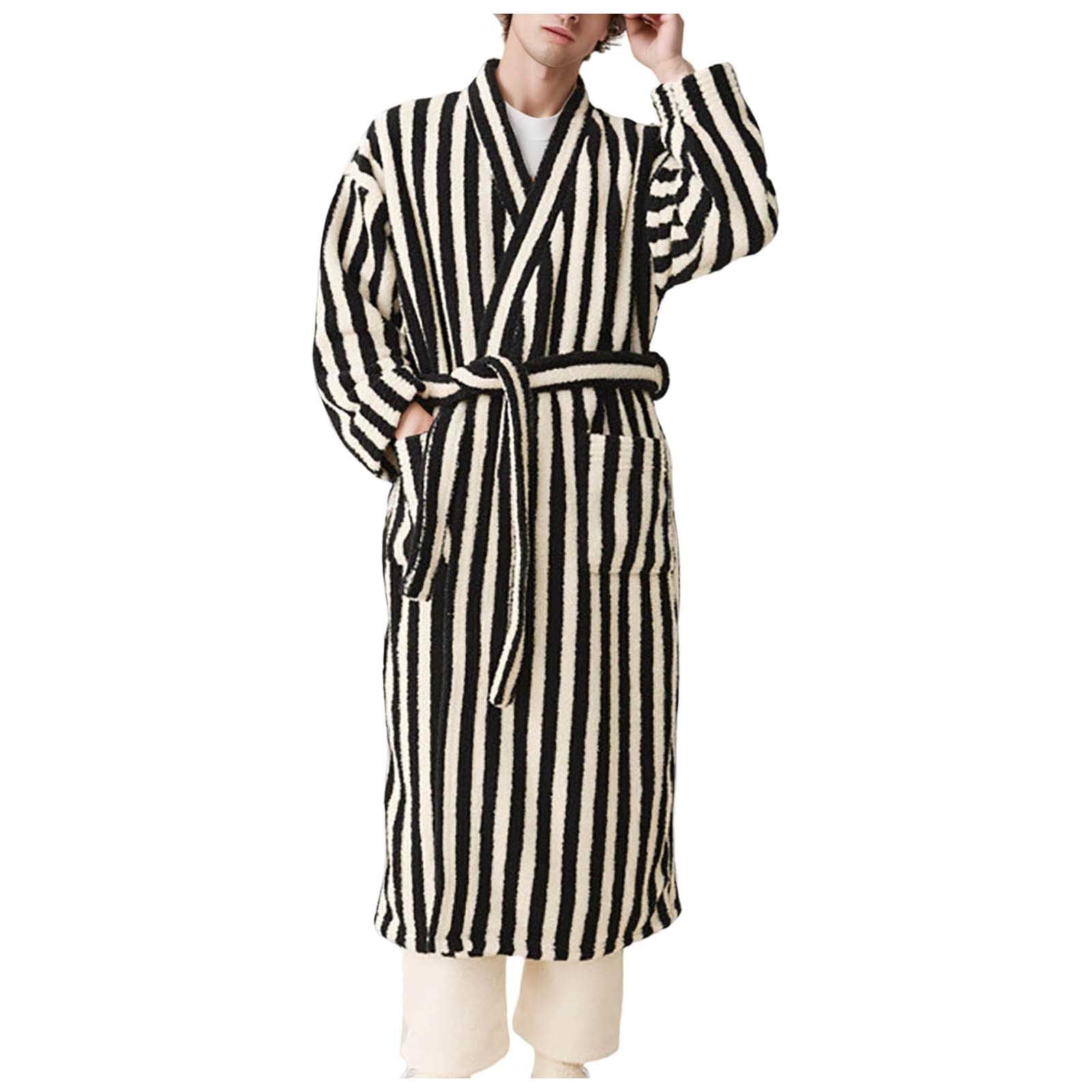 Albornoz Blanco Hombre-Bata Casa Hombre Invierno Pijama Grueso Y CáLido De Terciopelo Coral para Hombre Y Mujer, con PantalóN A Juego