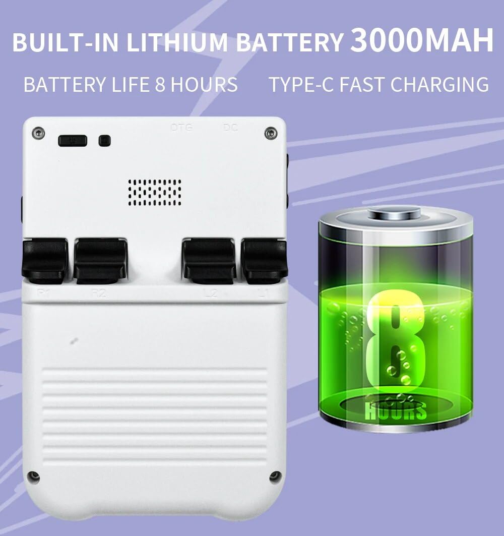 XU10 - Consola de juegos portátil con 10,000 juegos integrados, pantalla IPS de 3.5 pulgadas, sistema Linux RK3326S Chips Consola de juegos retro nostálgica portátil - 64G (morado)