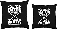 Vista 3 de Funny Baton Dancer Twirling Majorette Gift Idea Baton - Almohada giratoria para objetos voladores, 16 x 16 pulgadas, multicolor