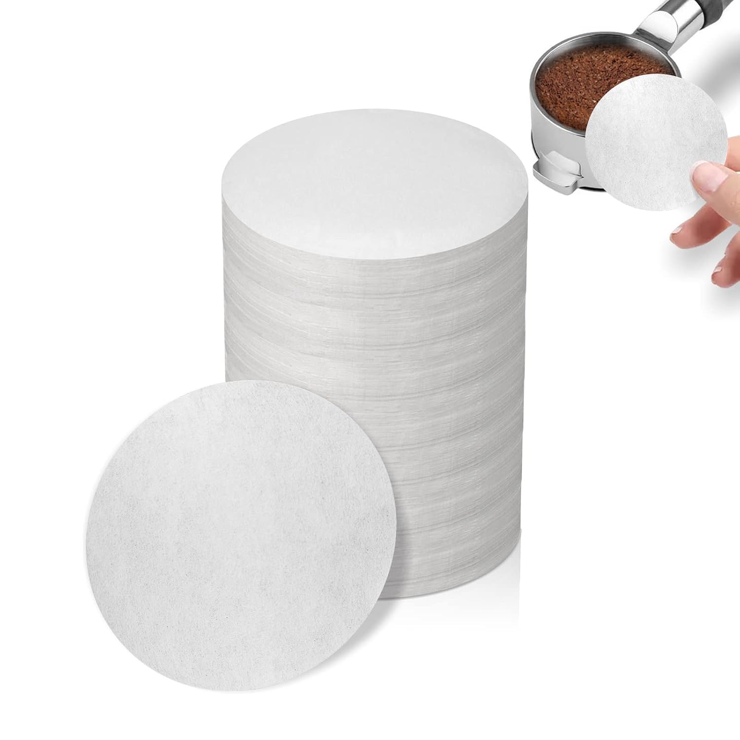1000 Pcs Coffee Paper Filter for Espresso Coffee Maker 58 mm Unbleached Espresso Filter Puck Screen Portafilter Paper