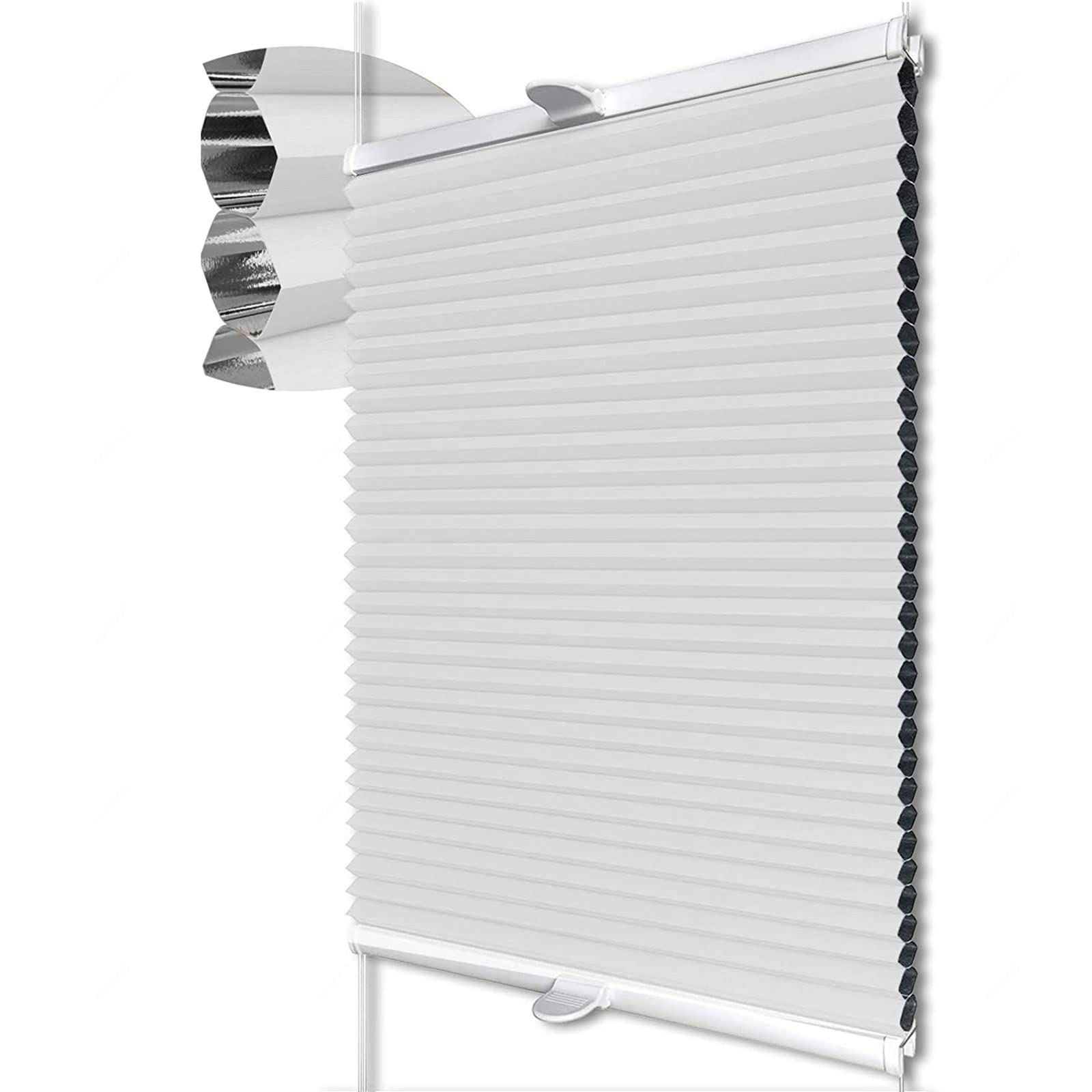 Filtre à lumière nid d'abeille rideau occultation sans fil,Abat-jour cellulaire occultant,Visière rétractable de haut en bas,Rideaux plissés pour chambre à coucher,bureau,A-65x200cm/25.6*78.7in