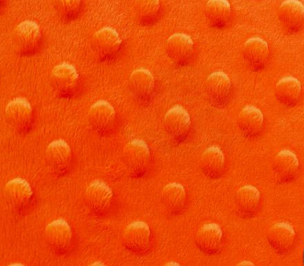 Minky Dimple Dot Blanket Fabric 60" Wide Sold by The Yard (NEON Orange)