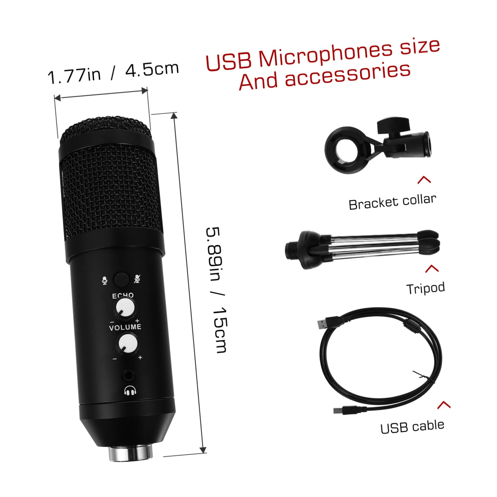 Tofficu 3m Phone Interview Microphone for Smartphones Laptops with Cable Gold Color for Video Recording Vlogging Noise-canceling Feature