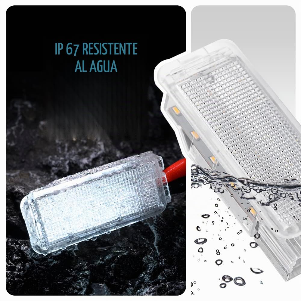 Luz LED interior maletero pie puerta compatible con Peug.eot 206 207 208 2008 306 307 308 3008 5008 RCZ, lámpara guantera accesorio repuesto