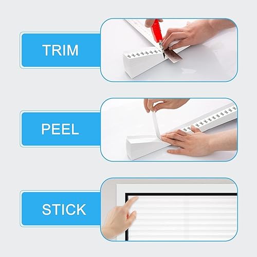 Vista 45 de MYshade Paquete de 6 persianas de papel opacas temporales para ventanas, persianas plisadas de papel con adhesivo, sin herramientas, sin Negro