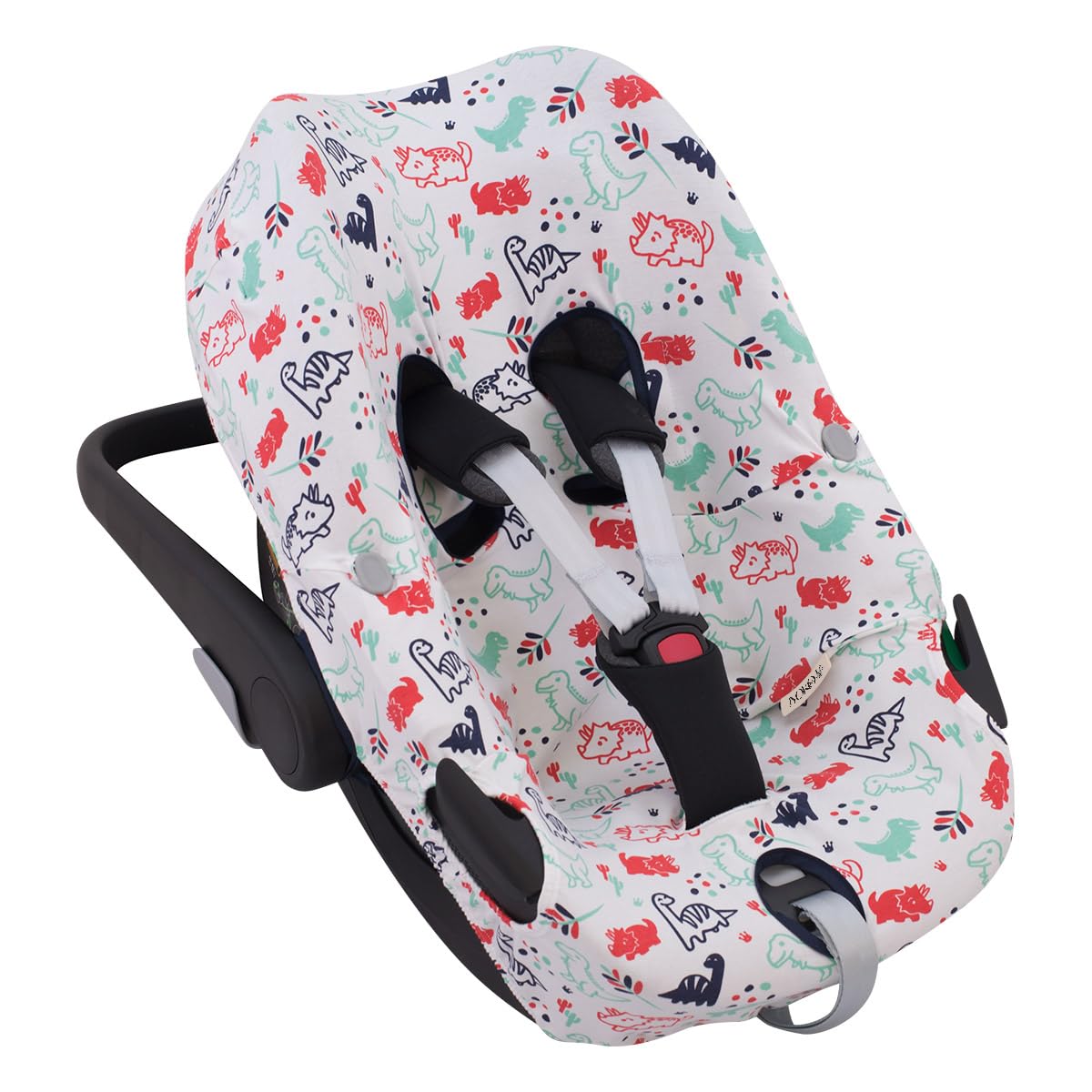 JYOKO Kids Funda de algodón para Silla de Coche Compatible con Maxi Cosi Pebble 360 Y FamilyFix 360 (Dino Party)