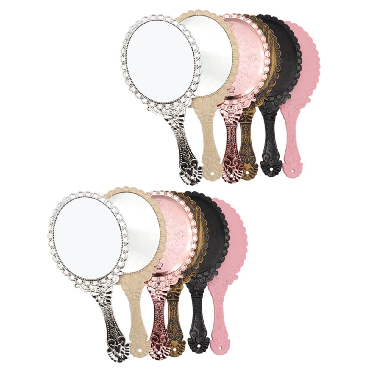 Miroir cosmétique élégant BESTYASH pour vos retouches maquillage nomades en lot de 12 pièces rose