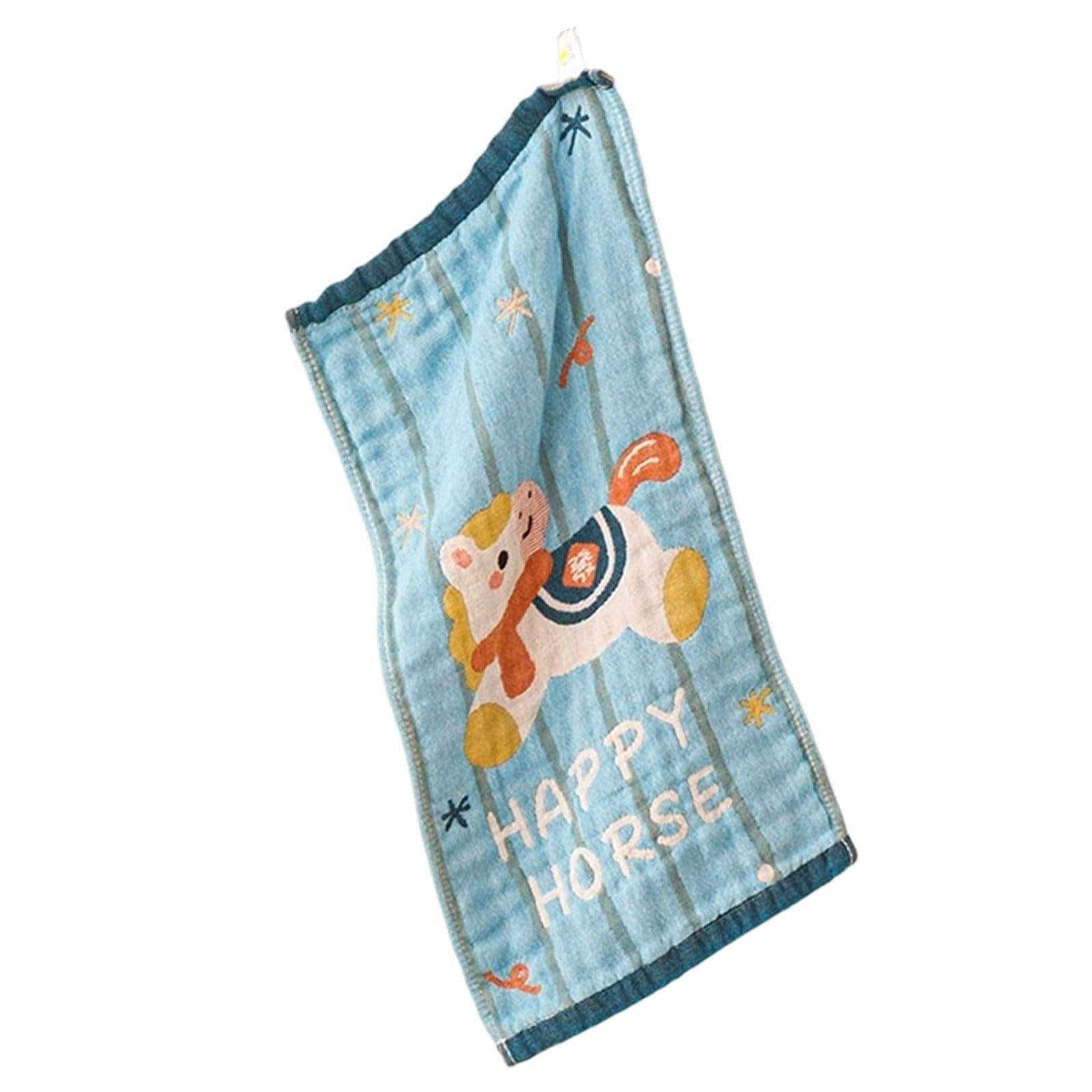ZEPFJHE Horse Pattern Cotton Gauze Baby Washcloth Breathable Burp Towel Quick Dry Handkerchief for Infants Newborns Bathing Quick Dry Child Hand Towel