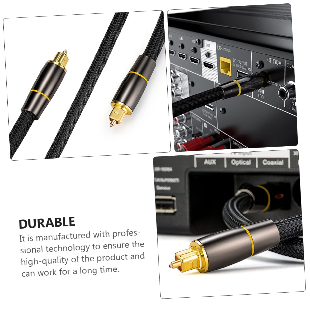 VILLCASE Cavo Ottico Audio Digitale 15 Metri in Fibra Ottica Nero