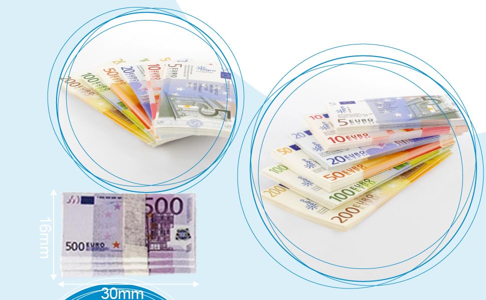 Billets De Banque Miniatures Maison De Poupée 1:12 - Lot De Billets De Poche - Neuf
