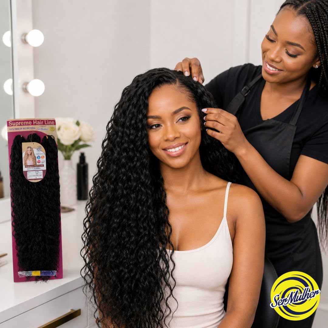 Extension Capelli per Crochet Braids in Bioproteina, Effetto Ondulato, 300gr - Texture 100% Naturali, per Hair Styling Ondulati e Ordinato, 3 Lunghezze 70, 65, 60cm, GLORIA (Brown/Honey Blonde Meches)