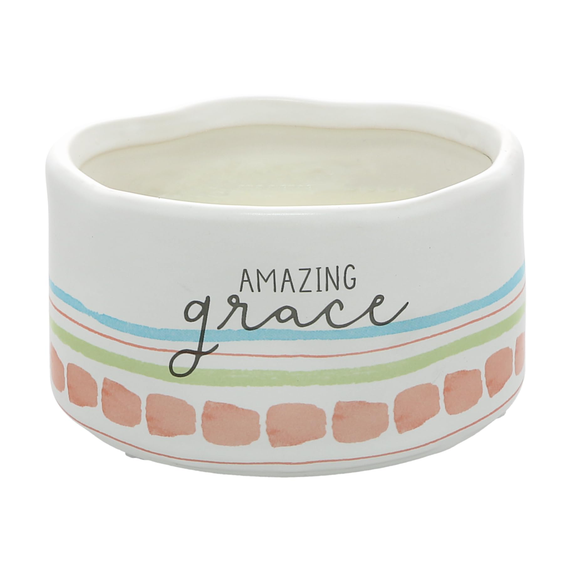 Pavilion Gift Company - Amazing Grace - 8 Ounce Surprise Hidden Message Natural Soy Wax Candle Jasmine Scented, 1 Count, 4.5 x 4.5 x 2.75-Inches