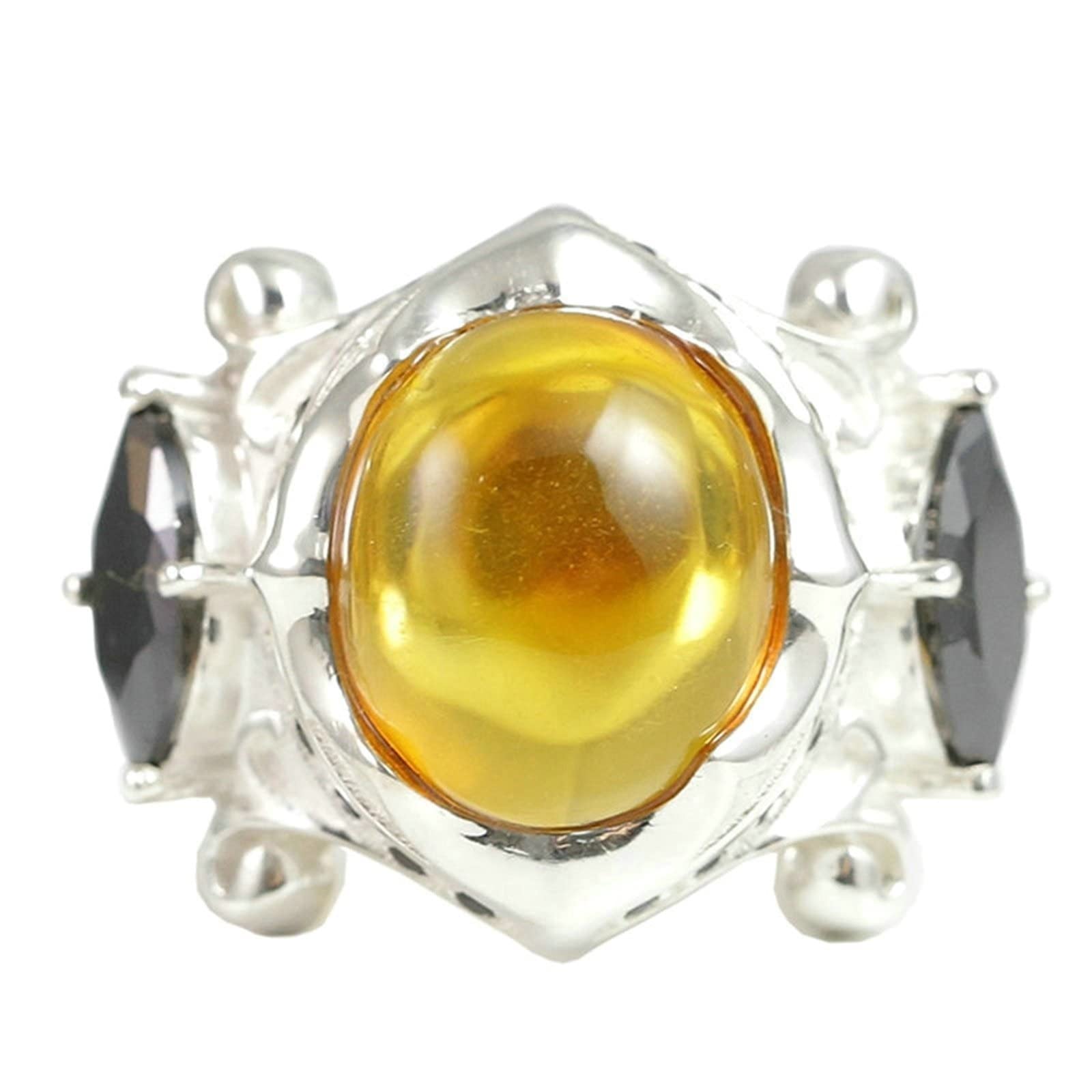 Anillo Hombre Piedra Negra, Alianzas de Boda Plata de Ley 925 Anillo Piedra con Zirconia Cúbica Plata con Caja