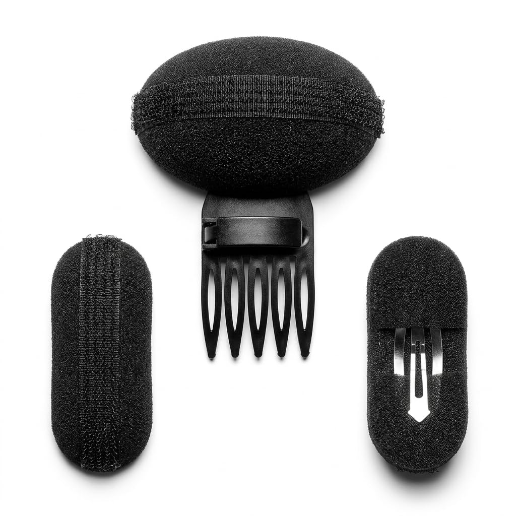 3Pcs Black Perfect HairPuff for Women Head Cushion, Invisible HairPuff Clips with Fluffy Hair Puffs Pad Sponge Clip, Bun Bump, Fluffy Princess Styling Hair Bun and Crown Shapers for Women and Girls Hair Puff Volumizer Hairs Puff Accessories 3Pcs-image-16