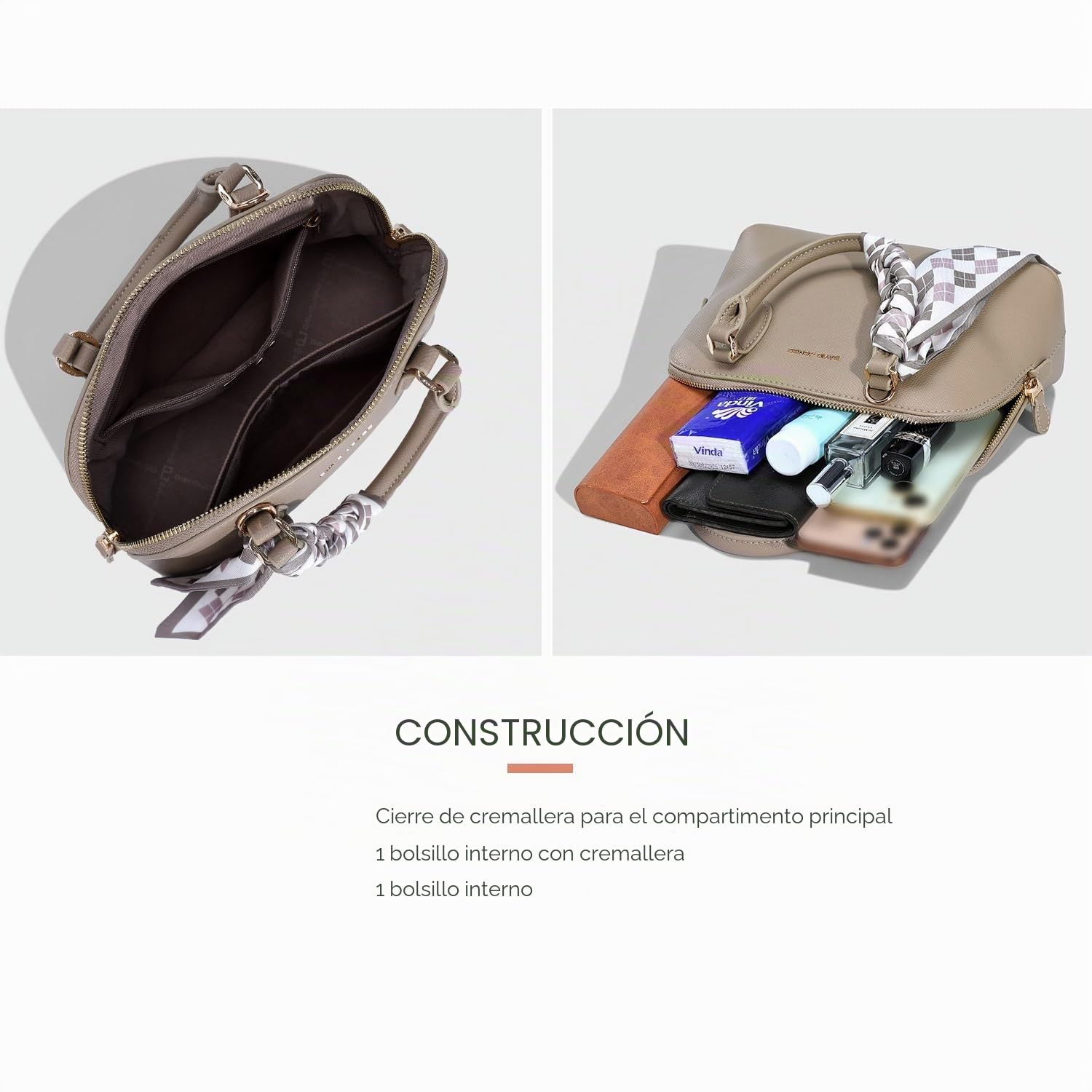 David Jones - Bolso pequeño para mujer, diseño de Bugatti, bolso de mano, bandolera de piel sintética, diseño elegante, estilo ciudad, elegante, moderno, Negro , talla única