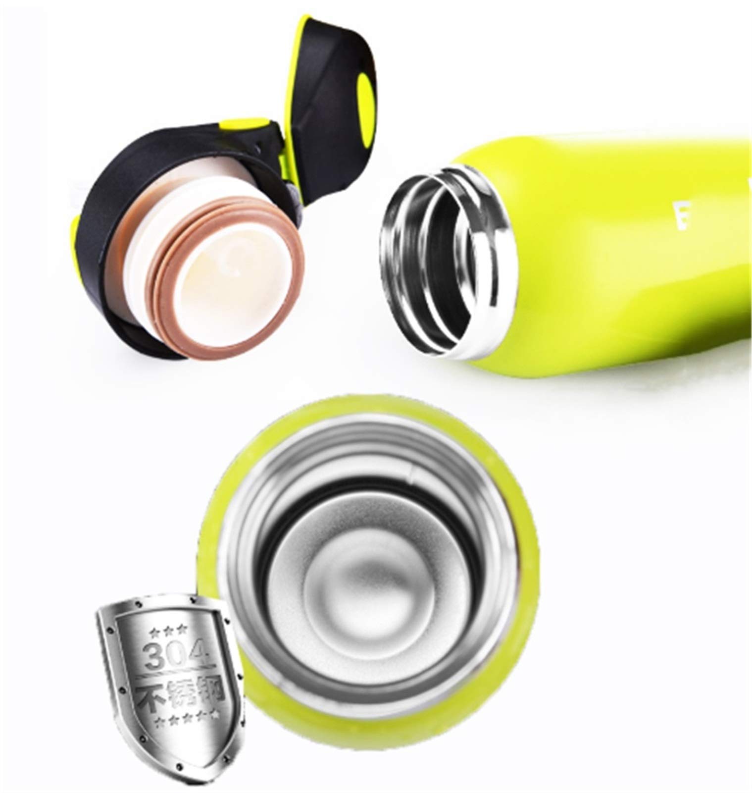 Borraccia per Bici da 500 ml Mountain Bike Equitazione Bollitore per Bicicletta Doppia Tazza Thermos in Acciaio Inossidabile Brocca per Tenere al Caldo Sport all'Aria Aperta
