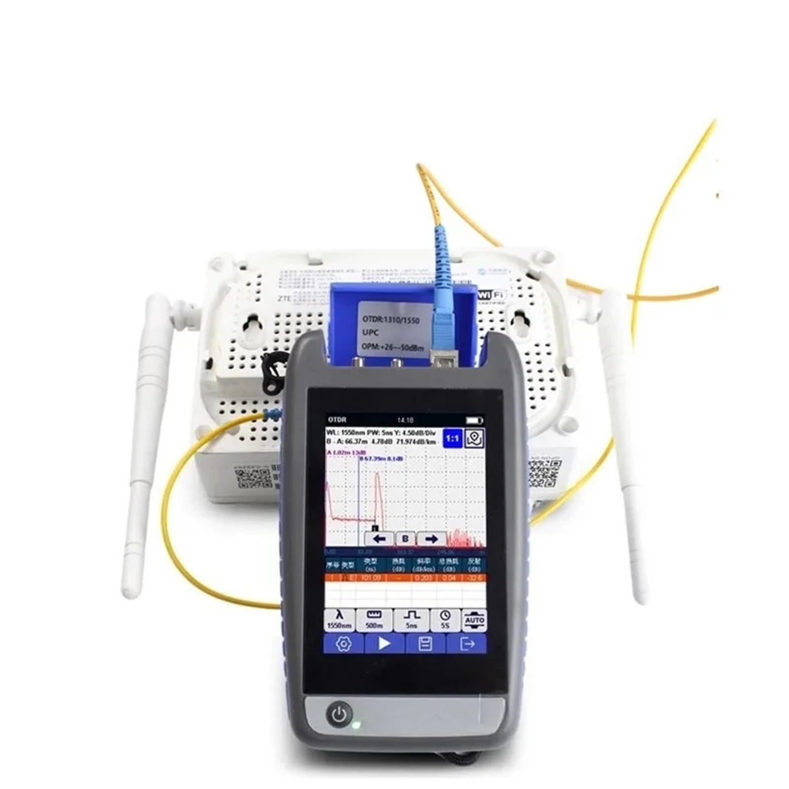 Probador de fibra óptica, cable óptico, luz débil, punto interrupción, buscador obstáculos, reflectómetro dominio temporal, detector fallas, haz,Herramientas de proyecto(1550 wavelength)