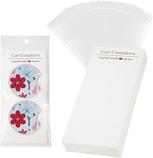 50 Sets Car Coaster Packaging for Selling, with 6.8x3 Inch Car Coaster Cards Sublimation Coaster Packaging Coasters Display Cards for Sublimation Car Coaster 2.75 Inch in Diameter