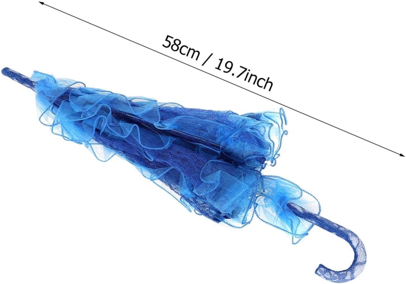 Wedding Lace Umbrella, Bridal Umbrella, Elegant and Stylish for Photo Booth Props(Royal blue)