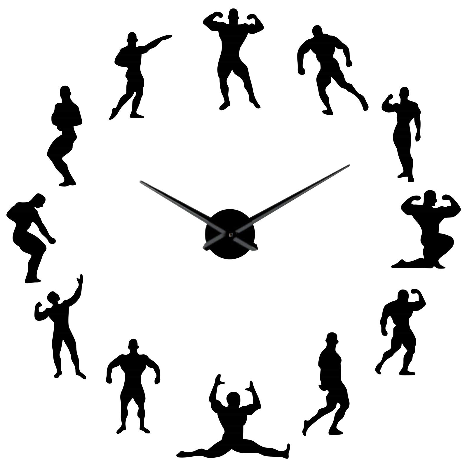 Miroir autocollants grand format horloge murale kit intérieur de 70cm