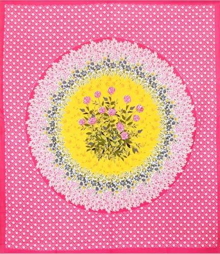 Image of JAIPUR PRINTS 100% Cotton Rajasthani Jaipuri Traditional Floral King Size Double Bedsheet with 2 Pillow Covers - Multicolor, 180-200 tc, Pink