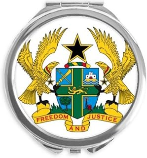 Ghana Africa National Emblem Hand Compact Mirror Round Portable Pocket Glass