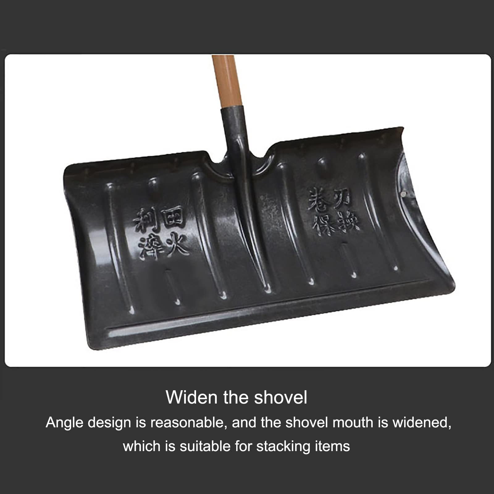 Pala de Nieve, Cabeza de Pala, Palas cuadradas con Mango en T de Madera o Mango Recto, Palas de Nieve Resistentes y duraderas, ergonómicas, Fuerte Capacidad de Carga, para Coche, c