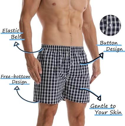 Hialegion Heren boxershort katoen American retroshorts grappig