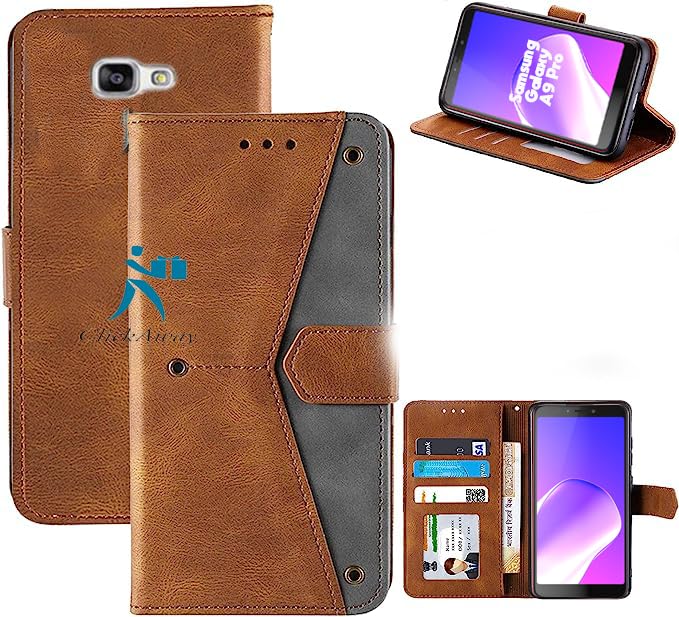 ClickAway Flip Case Cover for Samsung Galaxy A9 Pro, Genuine Leather Wallet Case with Card Holder [RFID Blocking] Kickstand Flip Protective Heavy Duty Phone Cover for Samsung Galaxy A9 Pro (Brown) (B0D1CYLBHR) Amazon Price History, Amazon Price Tracker