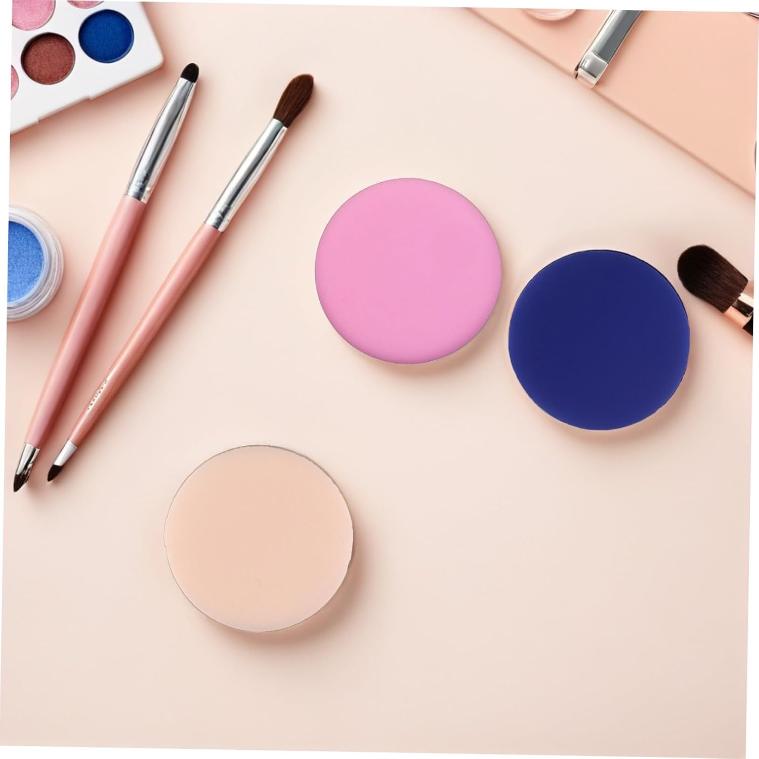 15pcs Round Makeup Sponge Puff Dual Use Powder Puff for Women for Foundation Concealer Blush Easy to Clean for Salon Travel Use