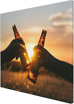 Amazon.co.jp: Braksent アートパネル インテリア絵画 油絵 ビール乾杯