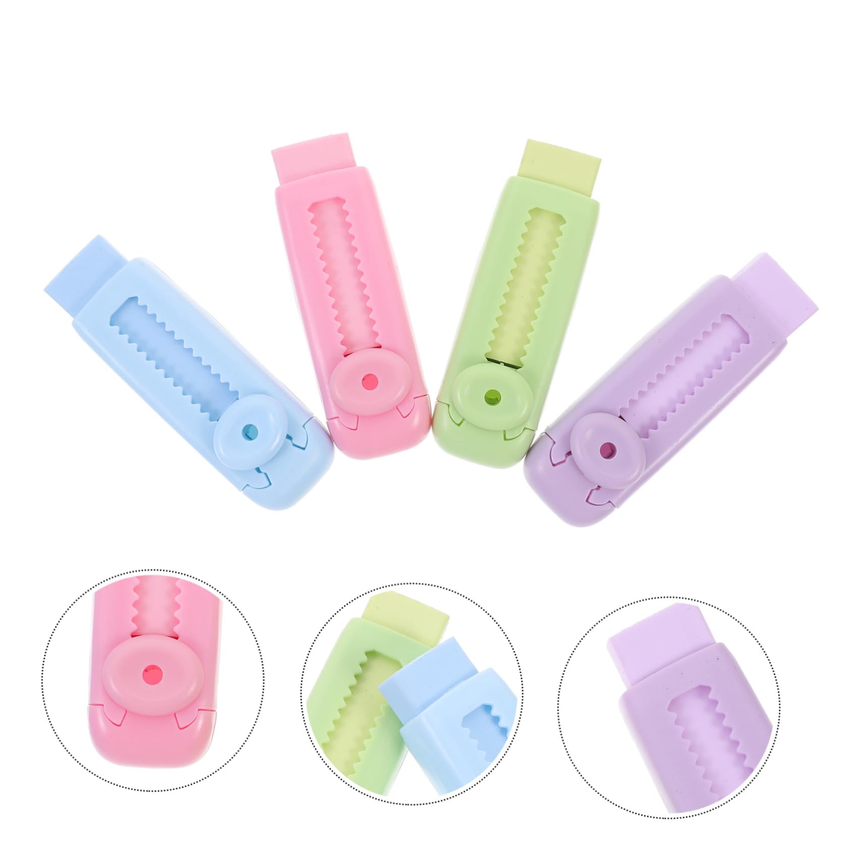 ARTIBETTER 5 Set Gomma Telescopica Retrattile Scuola Meccanico Gomme Da Cancellare Gomma Portatile Gli Studenti Provano Le Gomme Kawaii Eraser Addominali 8 Pezzi * 5